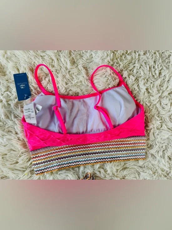 Cupshe Geometric Neon Pink 2 Piece Swimsuit - Picture 6 of 8